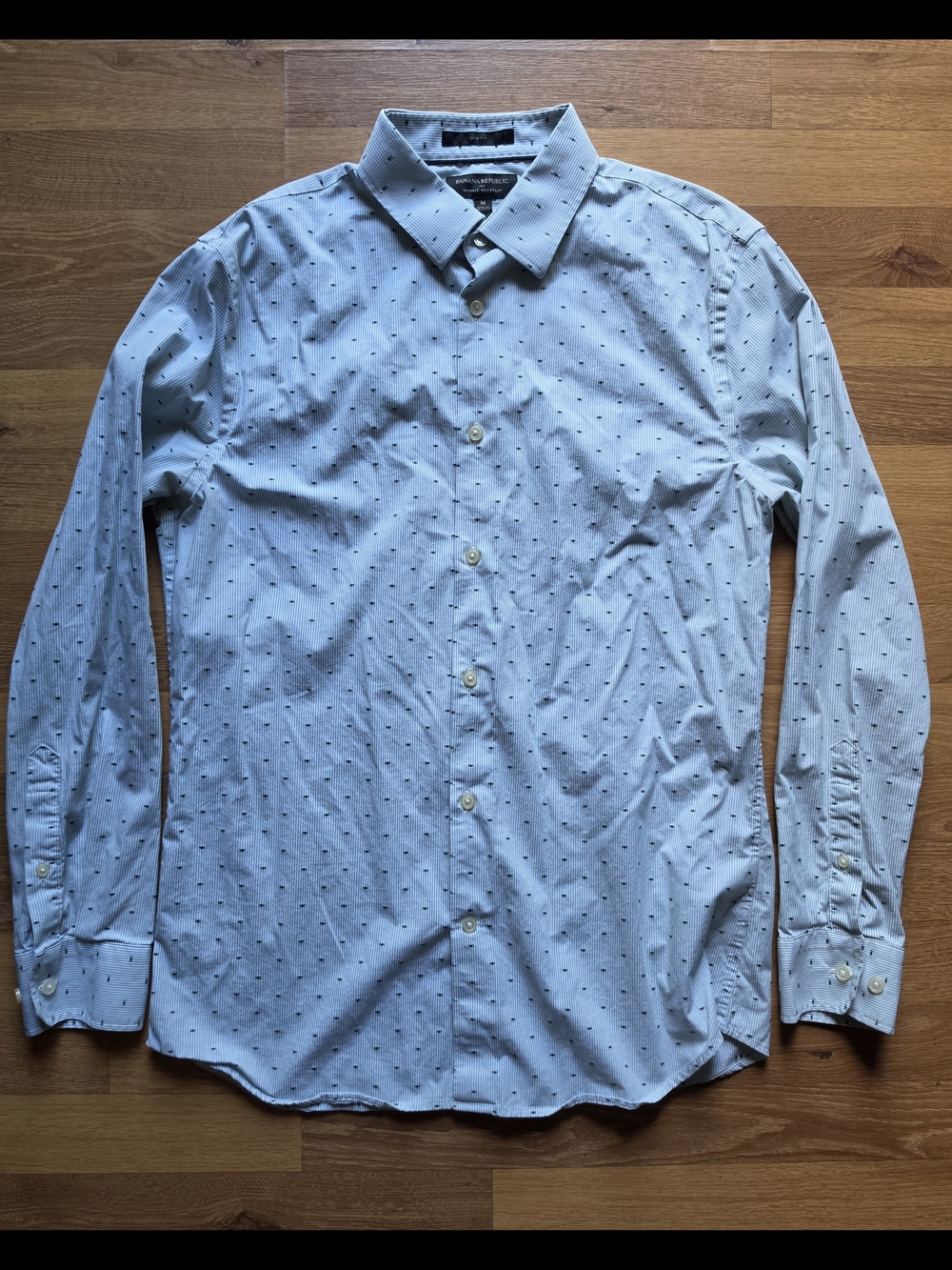 Men's Light Green Micro-Print Button-Down Shirt